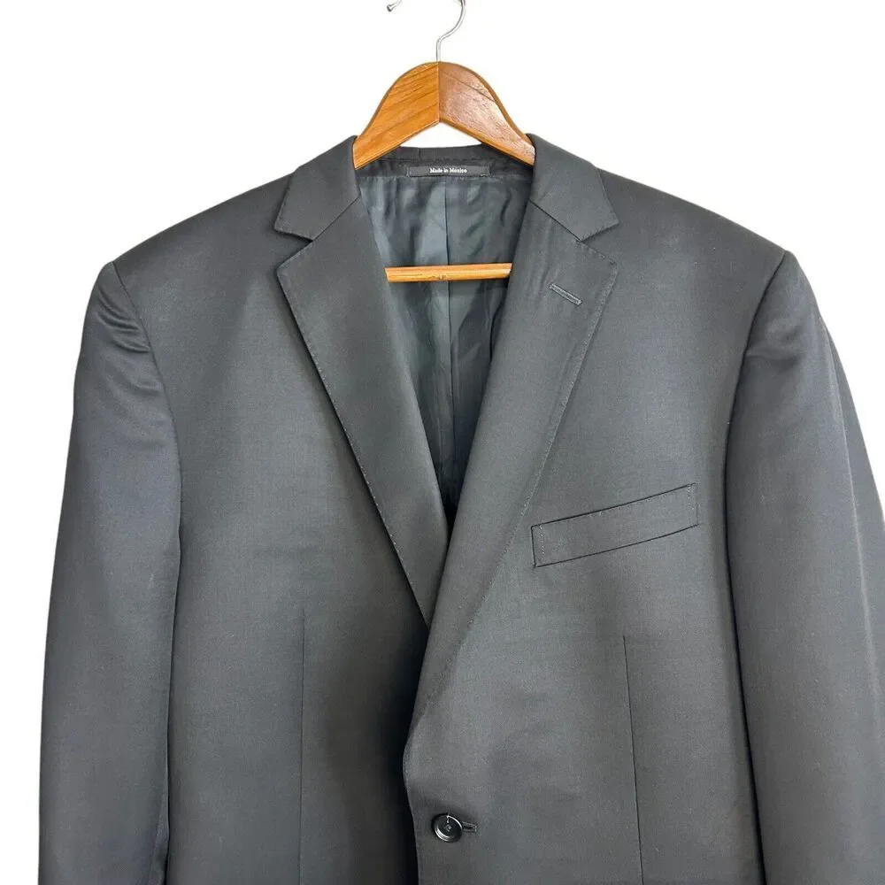 Z Zegna Black Wool Mohair Blazer Mens IT 54L / US 44 Long sport Coat Ermenegildo